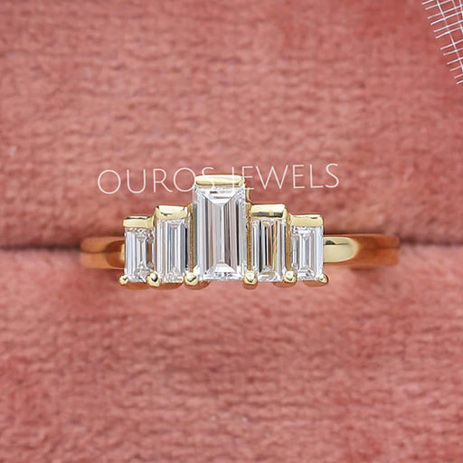 Baguette Cut Lab Grown Diamond Wedding Ring