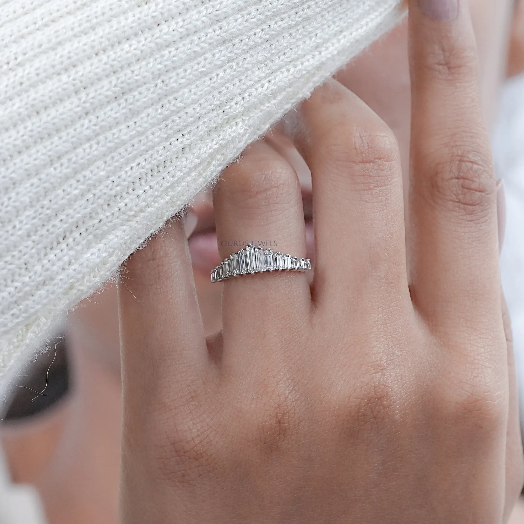 Baguette Cut Diamond Wedding Ring Rings