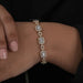 Baguette Cut Lab Grown Diamond Halo Tennis Bracelet Bracelet
