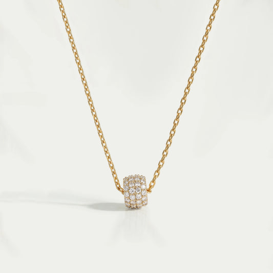 Round Lab Diamond Barrel Pendant Necklaces