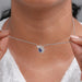 Blue Sapphire And Diamond Floral Cluster Pendant Necklace Necklaces