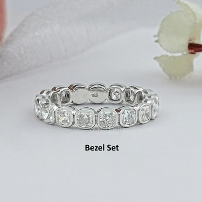 Lab Grown Diamond Eternity Wedding Band - Cushion Cut Ring