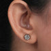 Hexagon Bezel Set Stud Earring