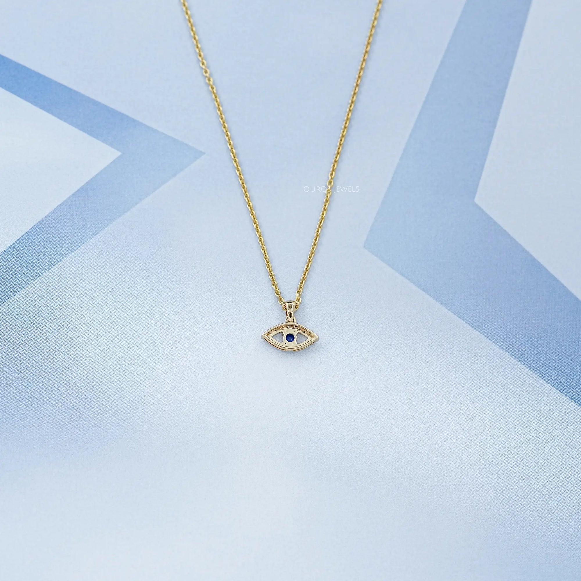Birth Stone Evil Eye Lab Diamond Pendant