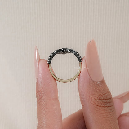 Rose Cut Round Diamond Cluster Curved Ring