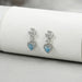 Blue Heart Halo Diamond Dangle Earrings Earrings
