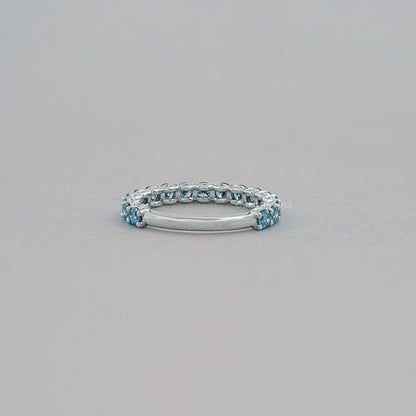 Pink And Blue Round Lab Diamond Eternity Band