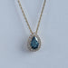 Blue Pear Lab Diamond Halo Pendant Necklaces