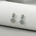 Blue Round With Pear Diamond Drop Earrings Earrings