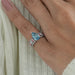 Fancy Blue Pear Lab Diamond Accent Cocktail Ring Ring