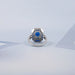 Blue Oval And Baguette Cut GemStone Engagement Ring