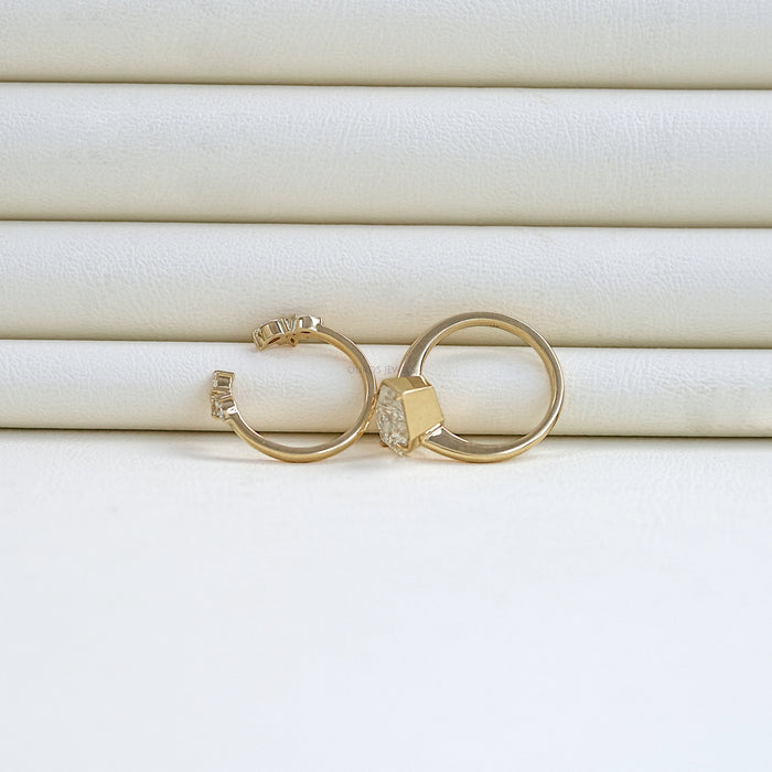 Dutch Marquise Shape Lab Diamond Ring Set Rings