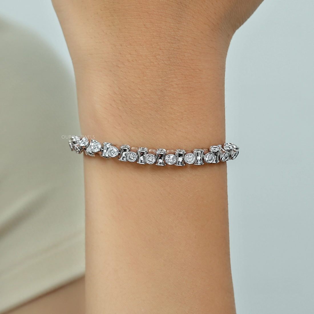 Round Brilliant Lab Diamond Tennis Bracelet Bracelet