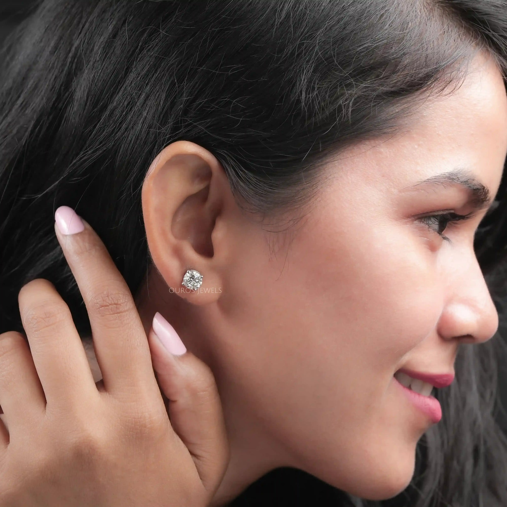 IGI Certified Round Lab Grown Diamond Stud Earrings Earring