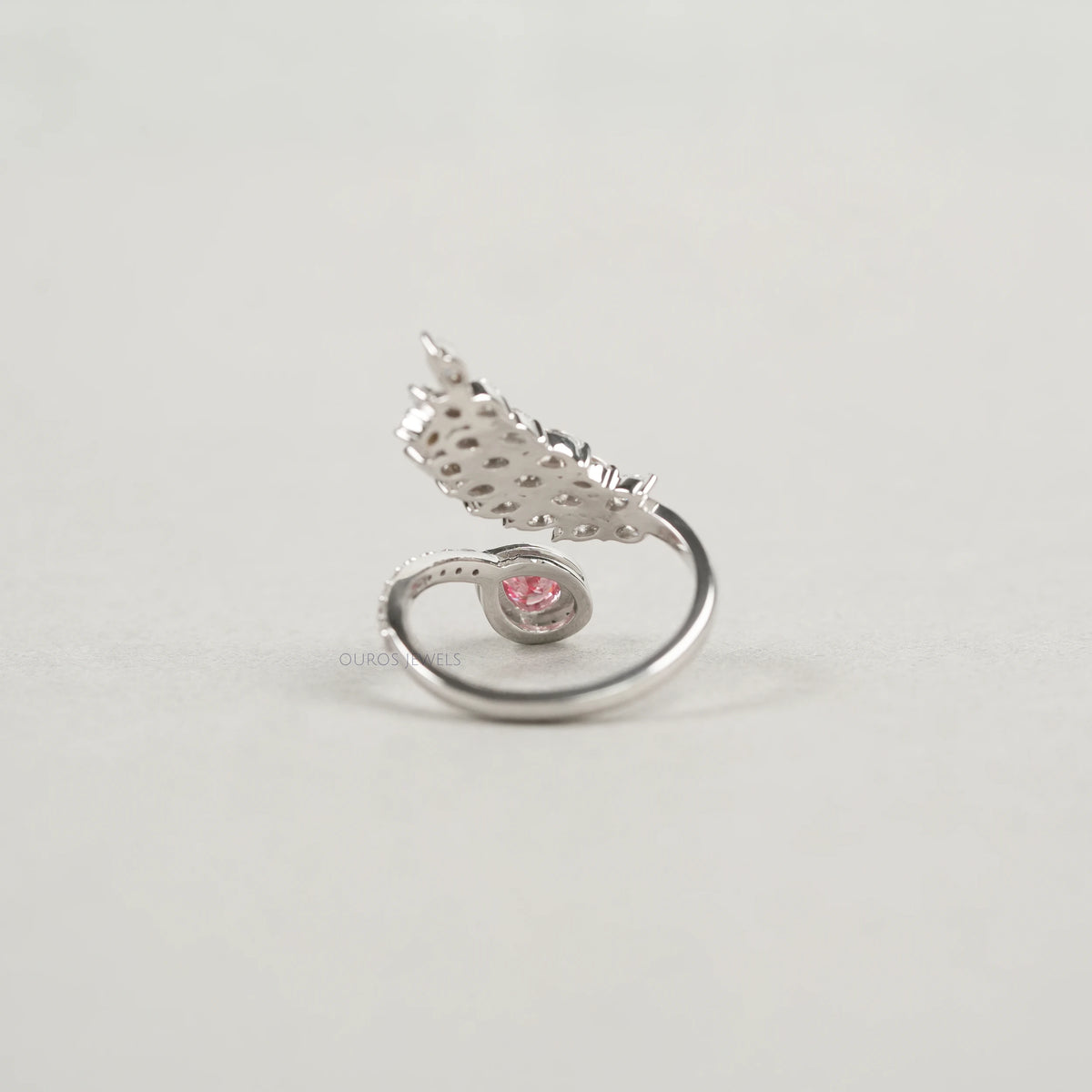 Marquise & Pear Cut Leaves Bypass Ring