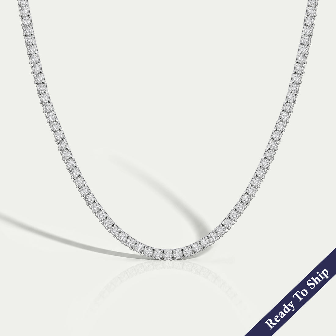 Lab Grown Round Diamond Tennis Necklace