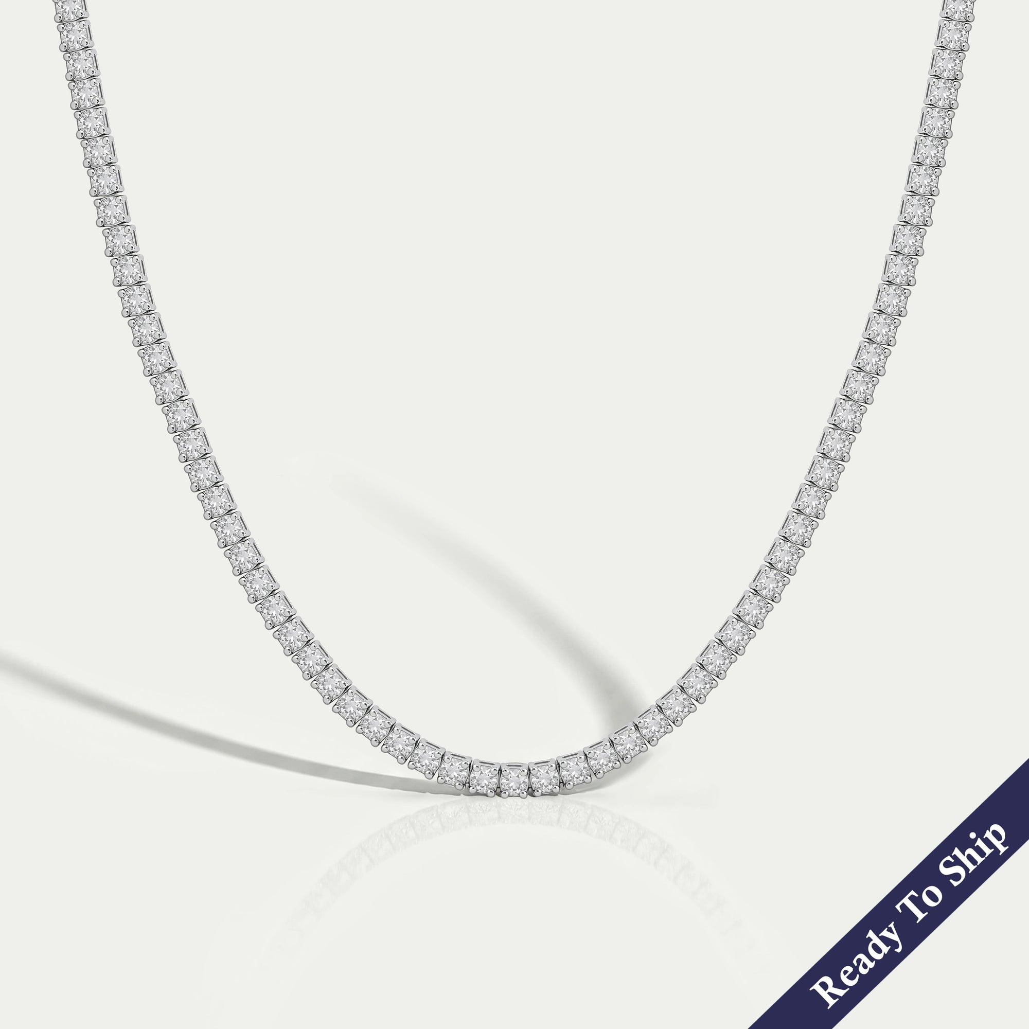 Lab Grown Round Diamond Tennis Necklace