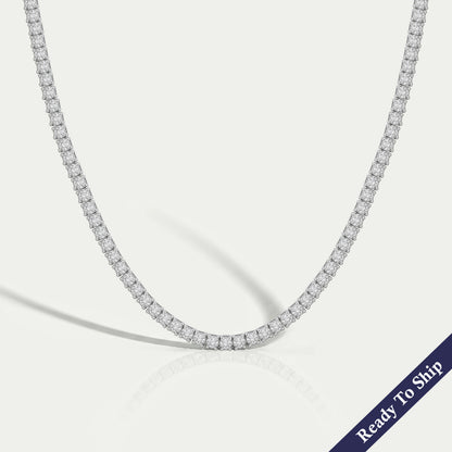 Lab Grown Round Diamond Tennis Necklace