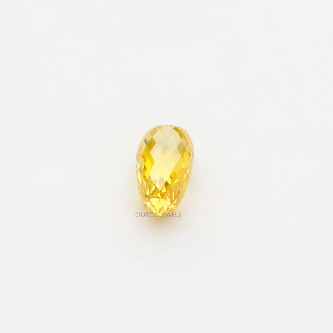 Yellow Briolette Cut Lab Grown Diamond
