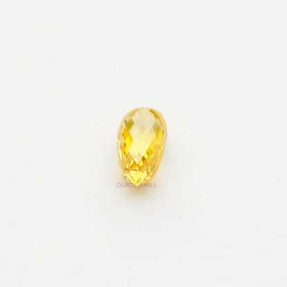 Yellow Briolette Cut Lab Grown Diamond
