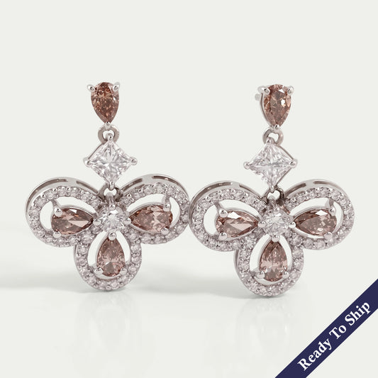 Chocolate Pear Lab Diamond Drop Earrings Earrings