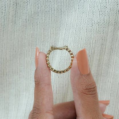 Bubble Round Lab Diamond Initial Ring Ring