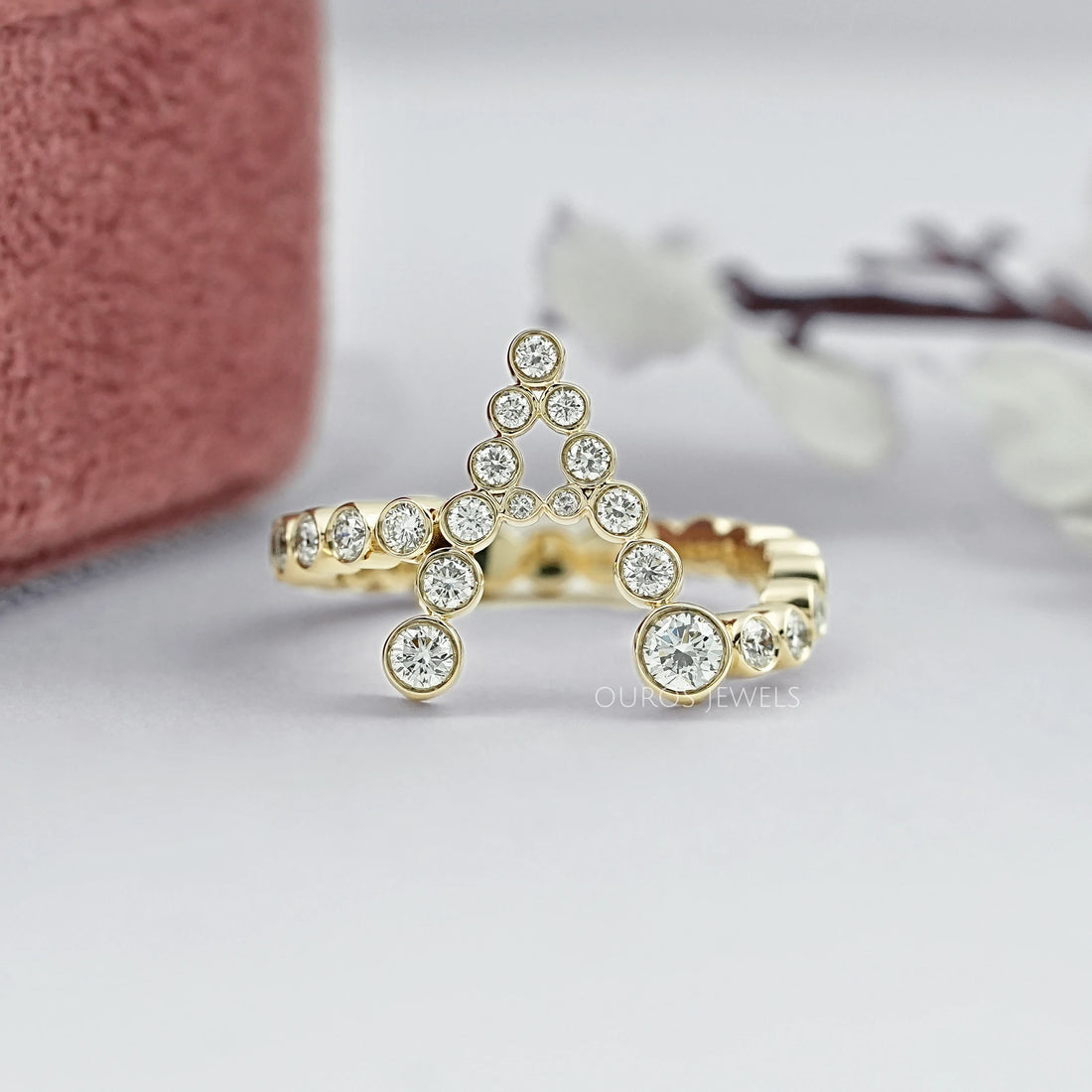 Bubble Round Lab Diamond Initial Ring Ring