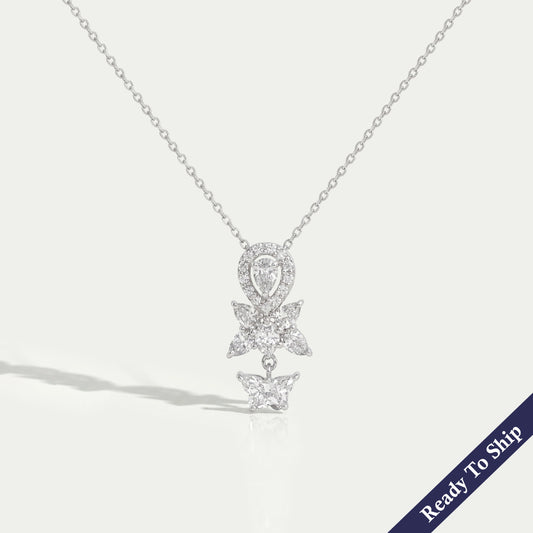 Butterfly Cut Lab Diamond Bridal Pendant