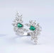 Multi-Shape Lab Diamond and Emerald Bypass Ring Ring
