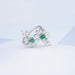 Multi-Shape Lab Diamond and Emerald Bypass Ring Ring