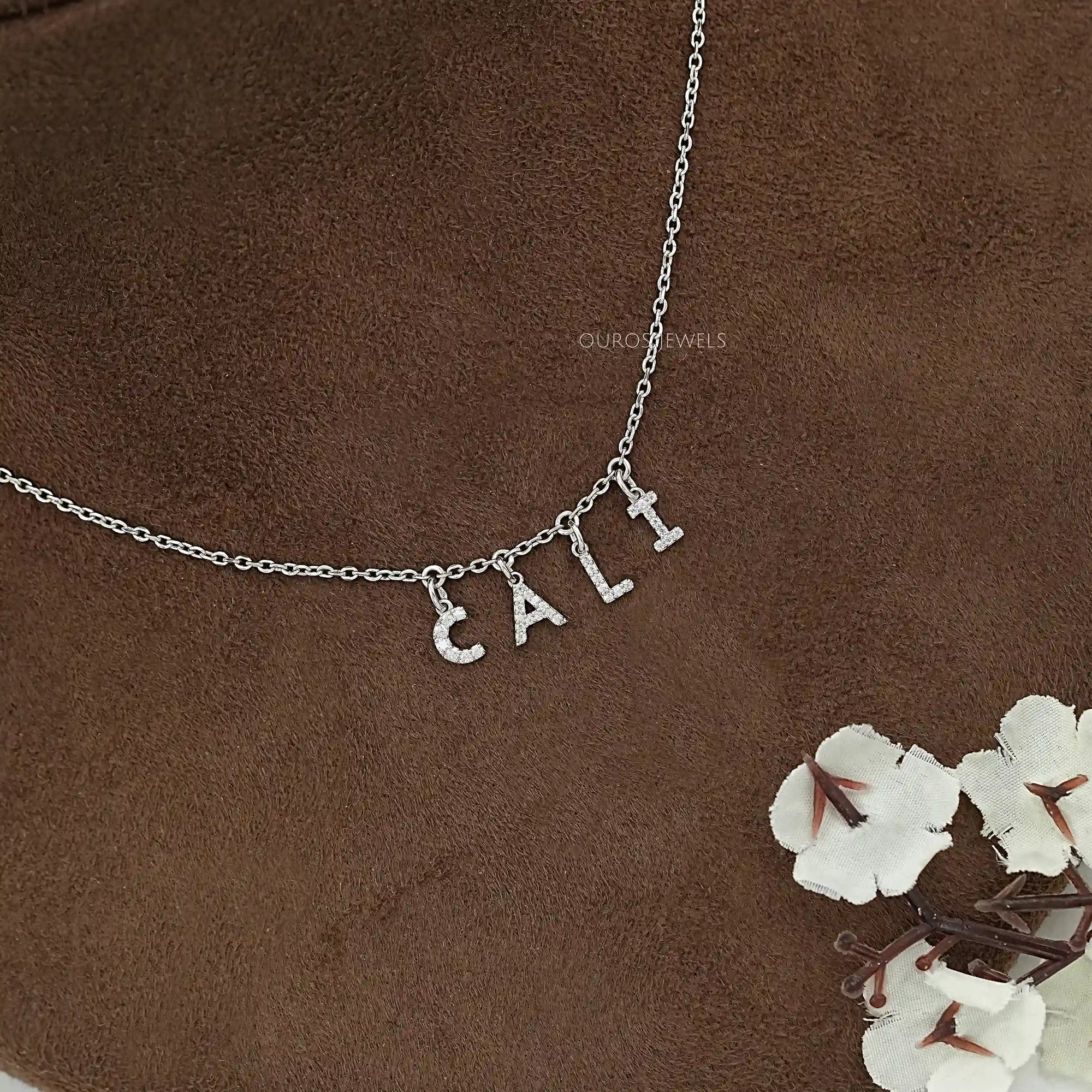 CALI Letter Round Diamond Customize Pendant