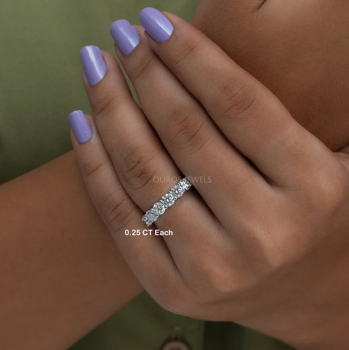 4.00 MM Round Diamond Half Eternity Band