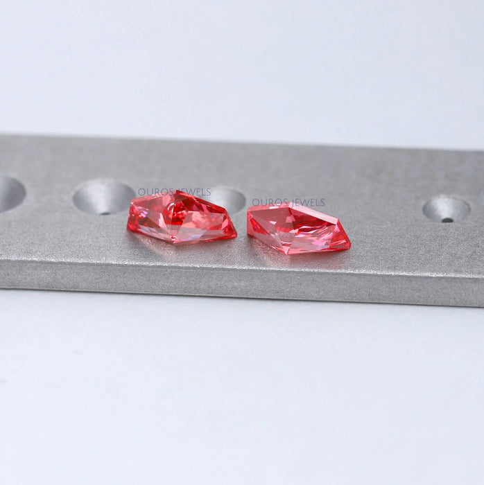 Fancy Pink Cadillac Cut Lab Diamond Pair Loose Loose