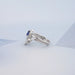 Sapphire Pear Carved Wedding Ring