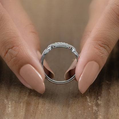 Round Lab Diamond Chain Link Ring Ring