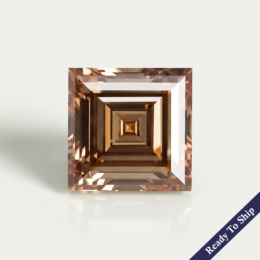 Champagne Carre Cut Lab Grown Diamond Loose