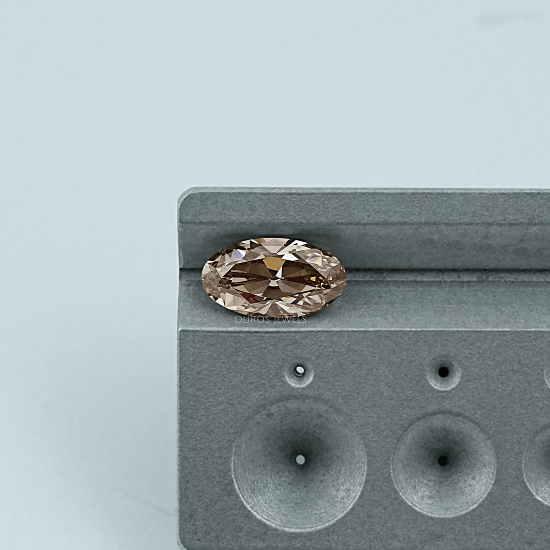 Champagne Old Mine Moval Cut Lab Diamond Loose