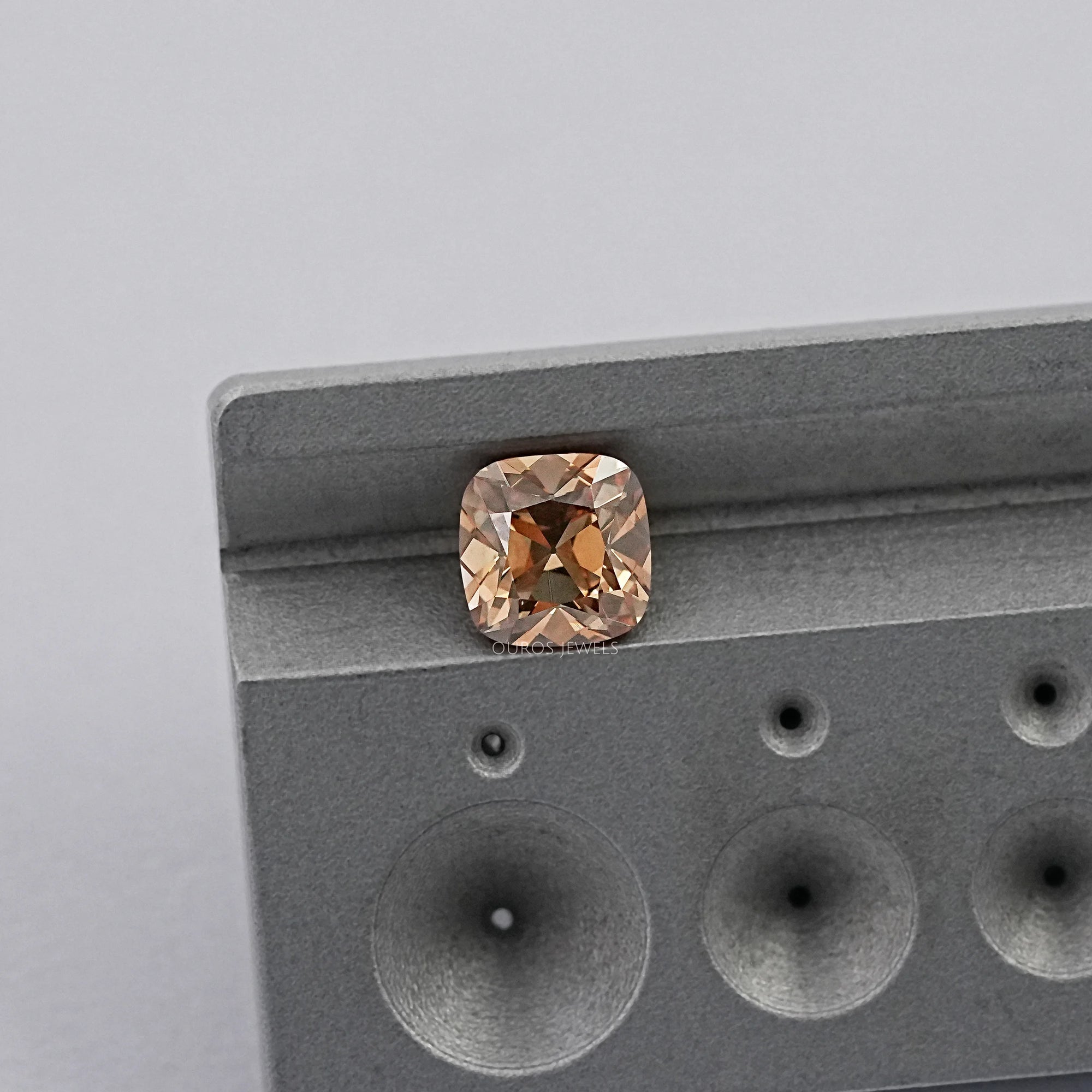 Square Old Mine Cushion Champagne Diamond Loose