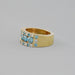 Blue And White Round Cut Lab Diamond Wide Band Rings