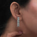 Blue Round Cut Lab Diamond Double Row Earrings Earring