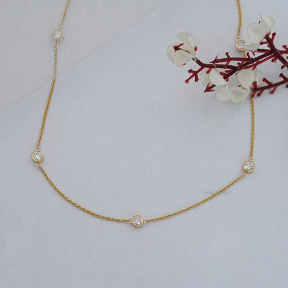 Round Lab Diamond By Yard Necklace Necklaces