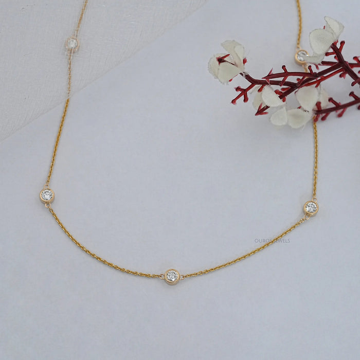 Round Lab Diamond By Yard Necklace Necklaces