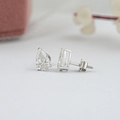 Pear Lab Diamond Stud Earrings Earrings