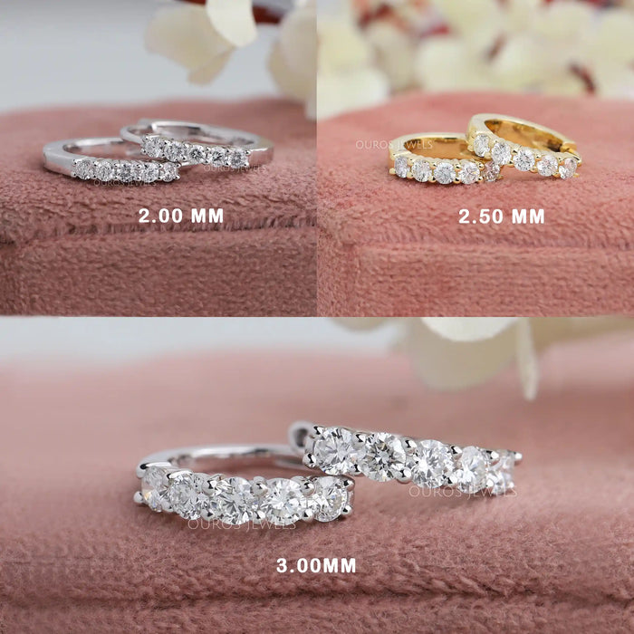 Round Cut Diamond Hoop Earrings Earring