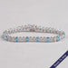 Blue Oval Diamond And Round Diamond Tennis Bracelet Bracelet