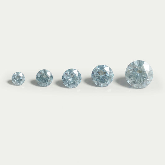 Colored Blue Round Cut Lab Diamond