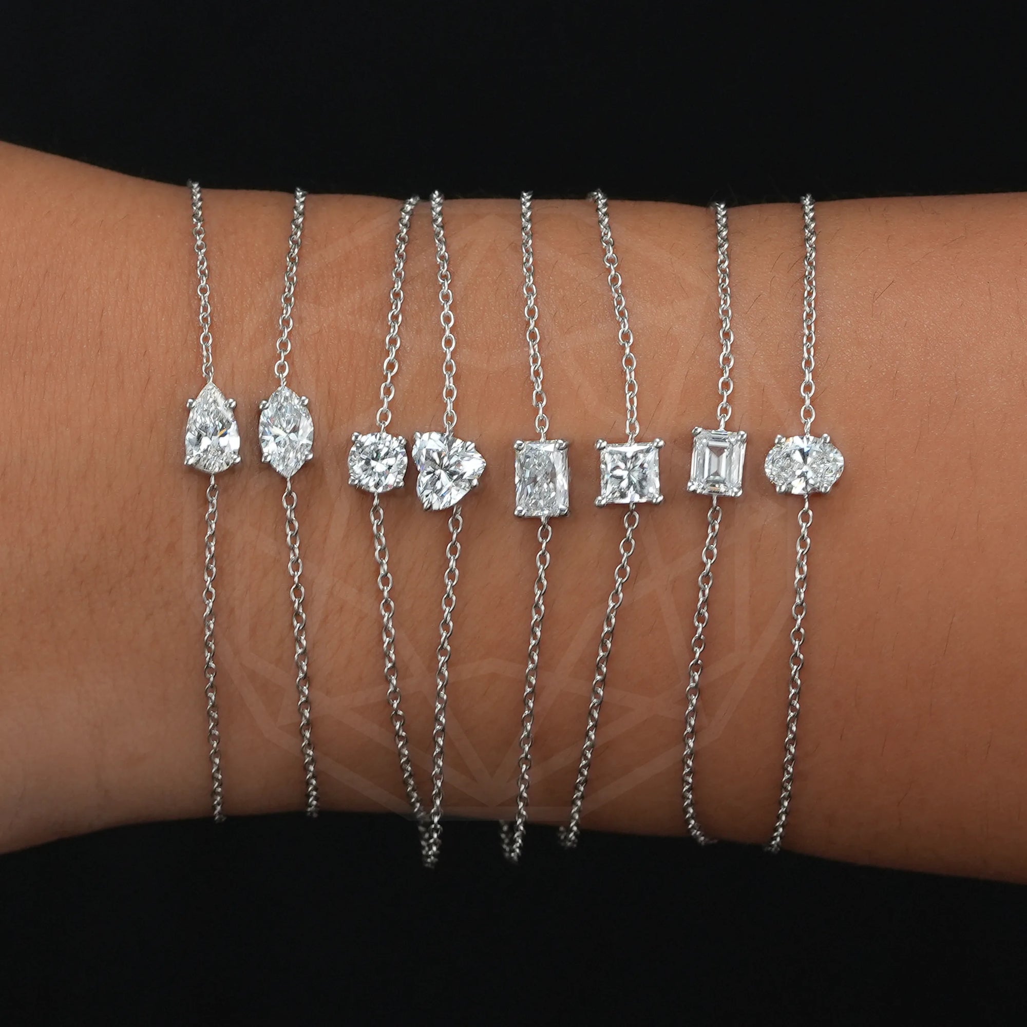 Multi Shape Lab Grown Diamond Solitaire Bracelet