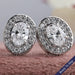 Oval Cut Halo Diamond Stud Earrings