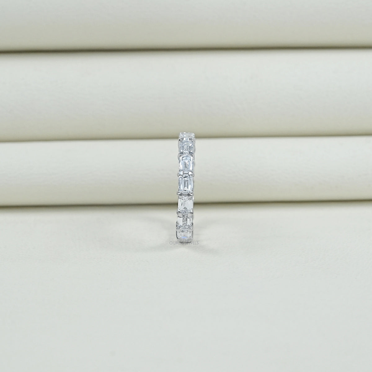 Criss Cut Eternity Wedding Band - East West Set Ring