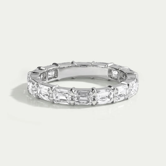 Criss Cut Eternity Wedding Band - East West Set Ring